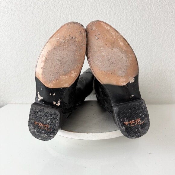 Rod Patrick Womens Cowboy Boots Black Caiman Leather Size Left 9.5B Right 10B - Picture 10 of 13